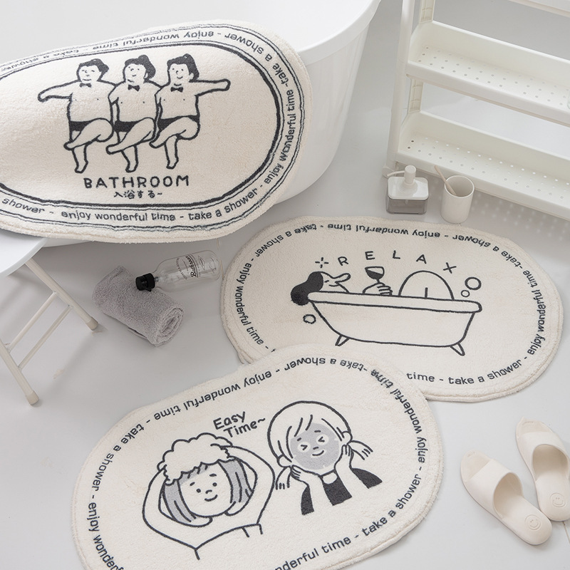 《1699》文青黑線條地墊((仿羊絨))