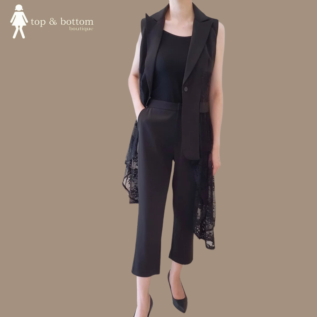 LACE DETAILED LONG VEST (EXCLUDE INNER)