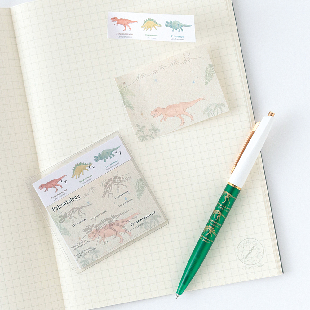恐龍 古生物學 40枚便利貼 MEMO ｜日本STUDY HOLIC