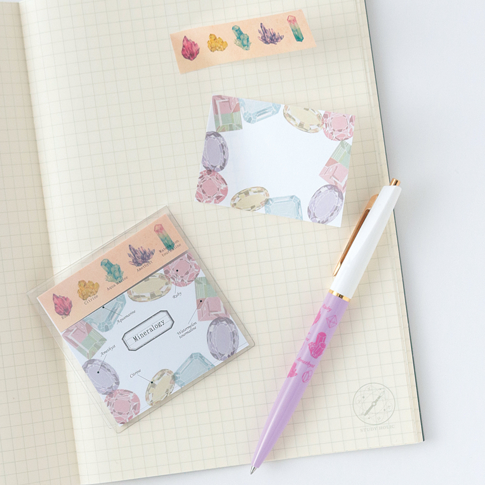 礦石 礦物學 40枚便利貼 MEMO ｜日本STUDY HOLIC