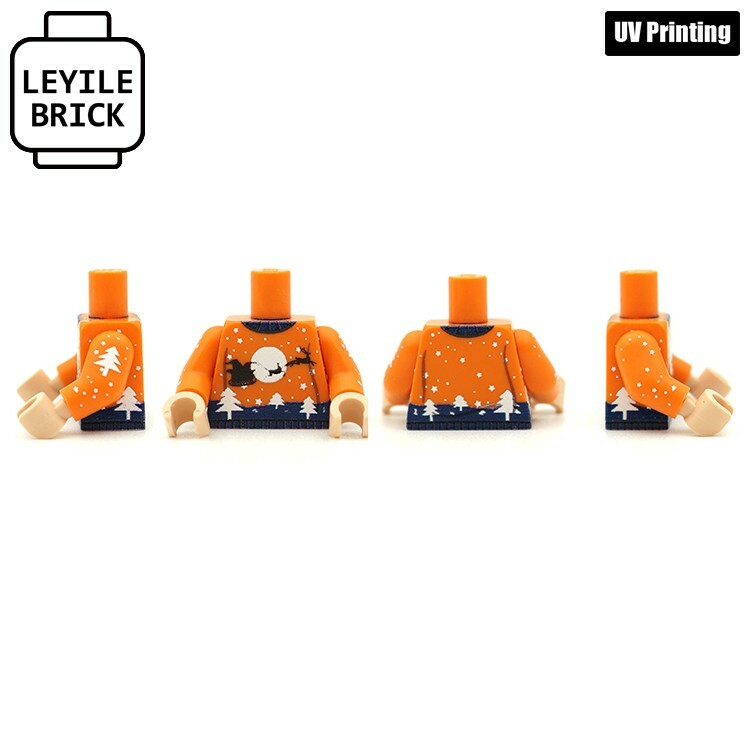 樂宜樂 第三方人仔 2020 聖誕 毛衣 上衣 衣服 MOC 橙色雪橇