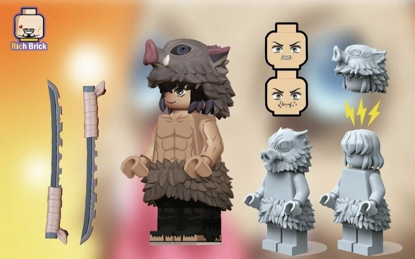 【RichBrick】鬼滅之刃 嘴平伊之助 猪猪