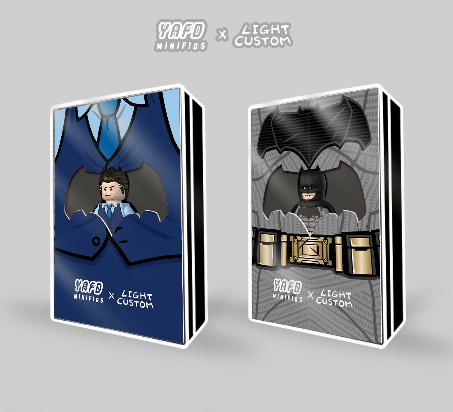【Light Custom x YAFD】阿弗莱克 蝙蝠俠對超人(灰色蝙蝠俠+阿弗莱克 2個人仔)
