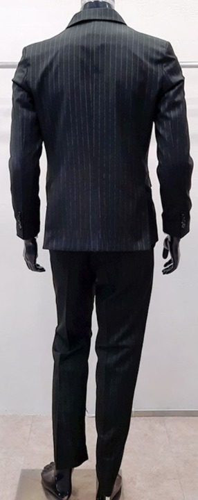 條紋修身西裝褲