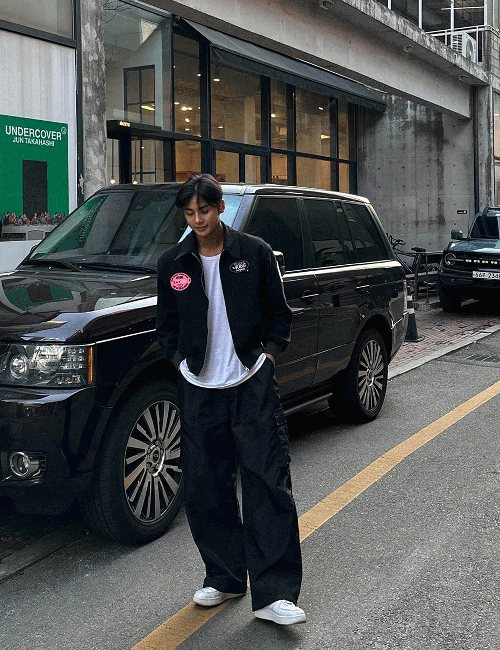 工程師復古補丁束腰夾外套