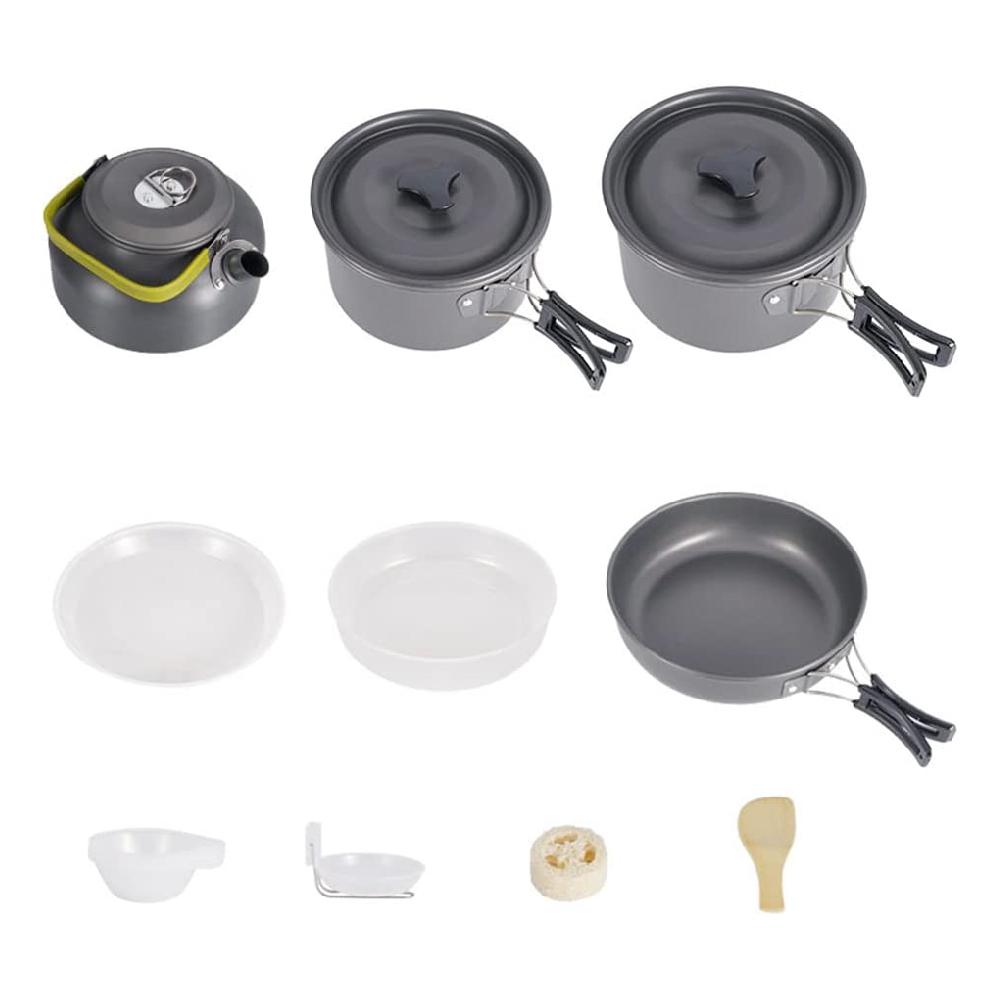 4-5人攜帶式鍋壺組(附收納袋) 露營/登山/套鍋/套鍋組/茶壺/炊具/野炊用具 51CCP508