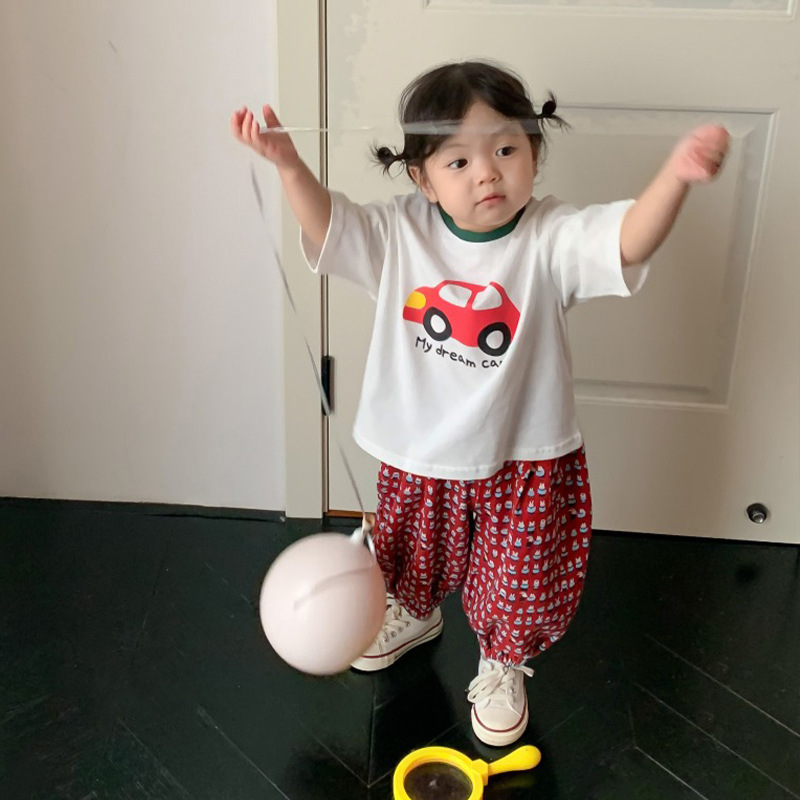 Q17WE_SS23_C🚗韓風白色鬆身my dream car tee