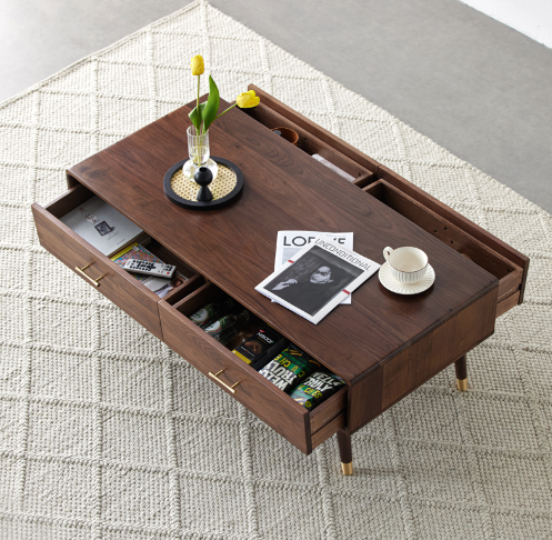 盧森堡胡桃木四抽茶几 LSB-B5079