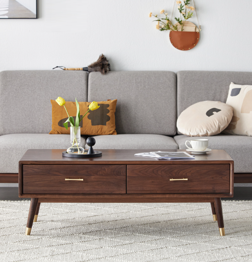 盧森堡胡桃木四抽茶几 LSB-B5079