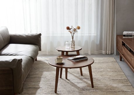 盧森堡胡桃木大小茶几 LSB-B5074