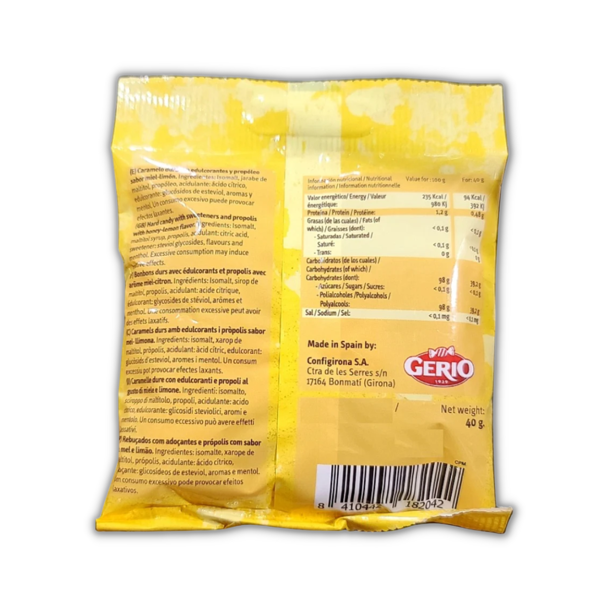 Geriovit 無糖檸蜜味蜂膠潤喉糖, 40g