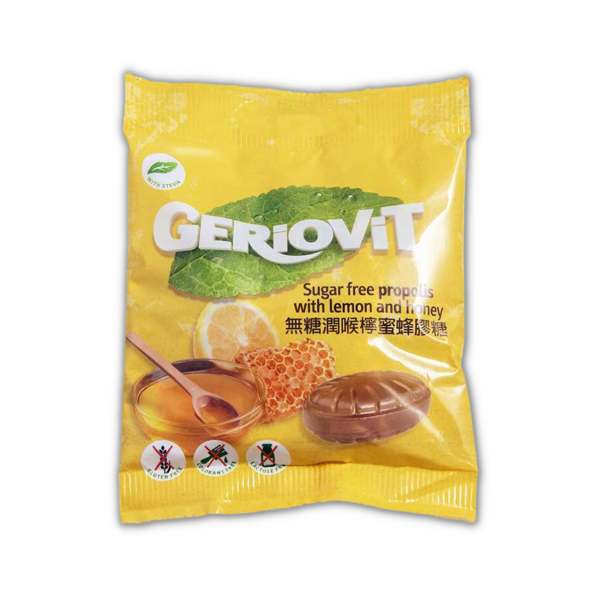 Geriovit 無糖檸蜜味蜂膠潤喉糖, 40g