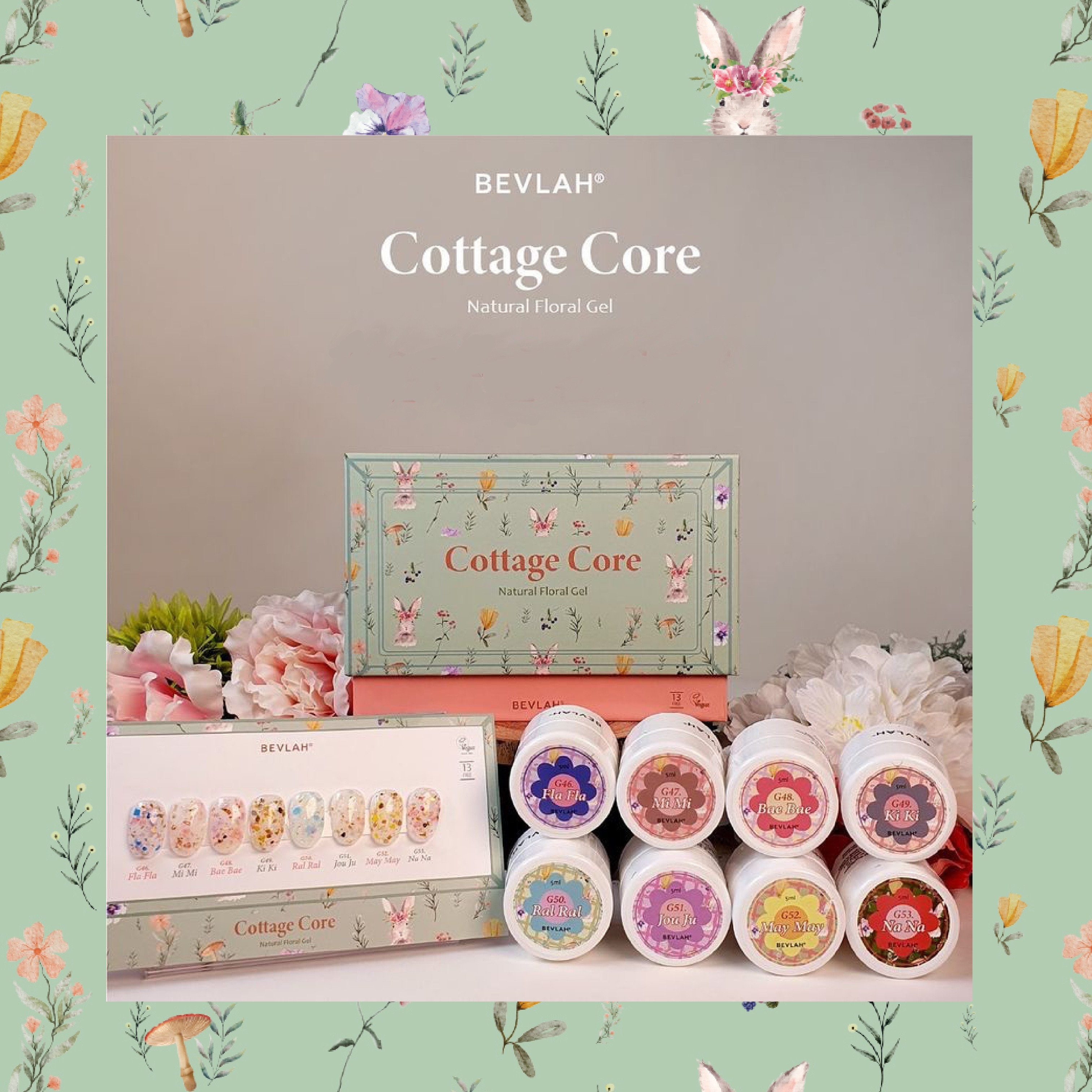 (全套8樽) BEVLAH 2023 春季系列 花瓣 Gel Cottage Core Gel Set