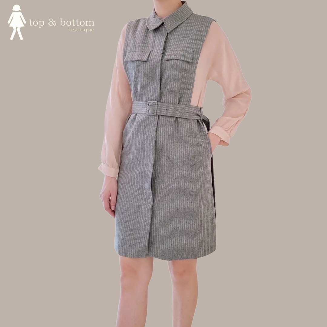 L/SLEEVE STRIPED DRESS