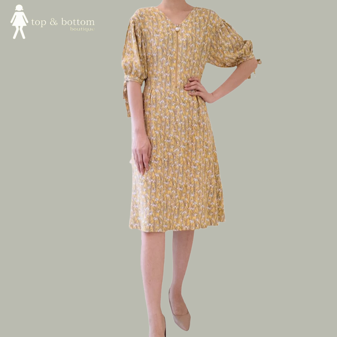 KOREA FLORAL PRINT MIDI DRESS