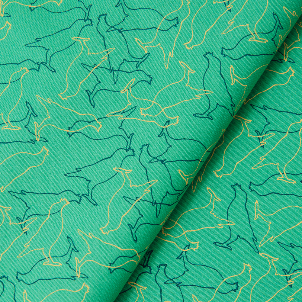 手印棉帆布_滿花-250g/台灣八哥/電幻綠