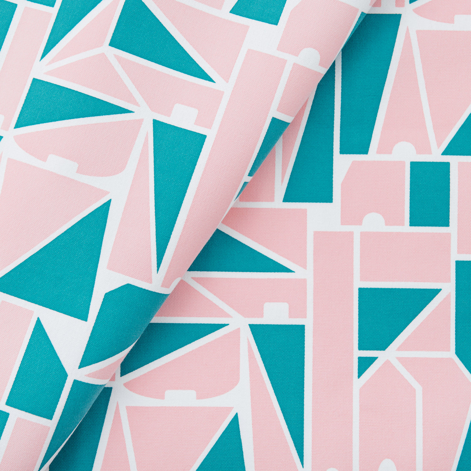 手印棉帆布(滿花)-250g/印花樂 x LEMONNI/粉綠/藝術家聯名