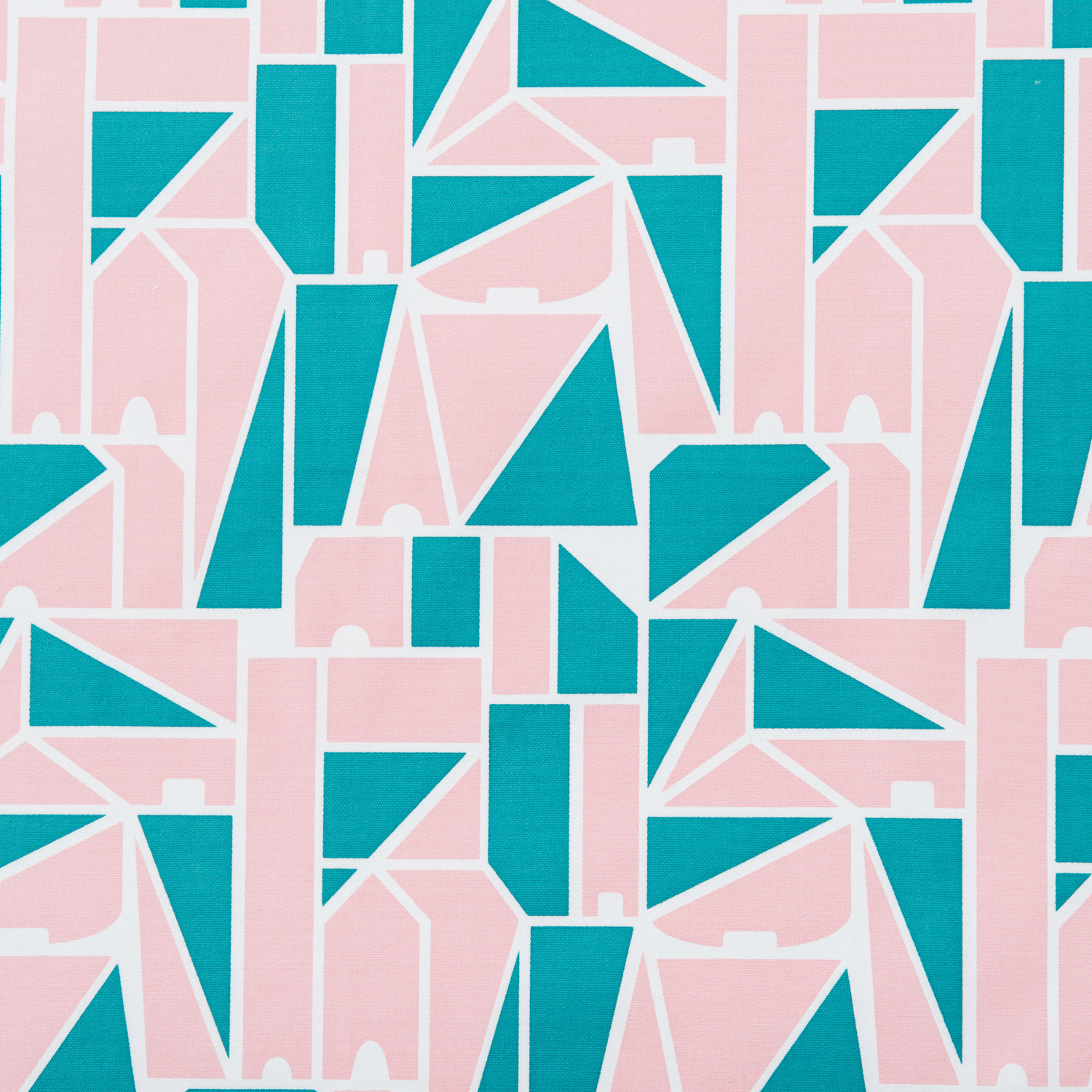 手印棉帆布(滿花)-250g/印花樂 x LEMONNI/粉綠/藝術家聯名