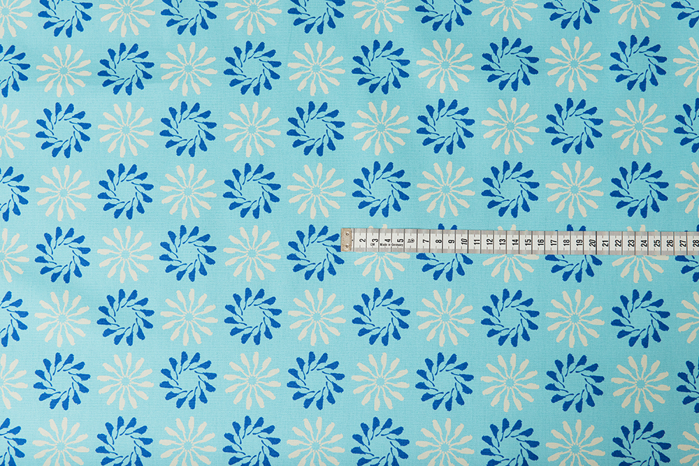 手印棉帆布_滿花-250g/烏秋圈圈/晴天藍