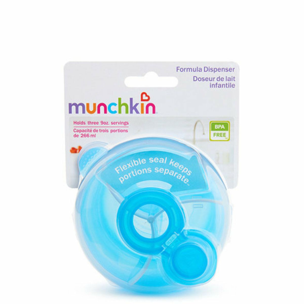 Munchkin - 麥肯齊三格奶粉盒 (藍色) [平行進口]