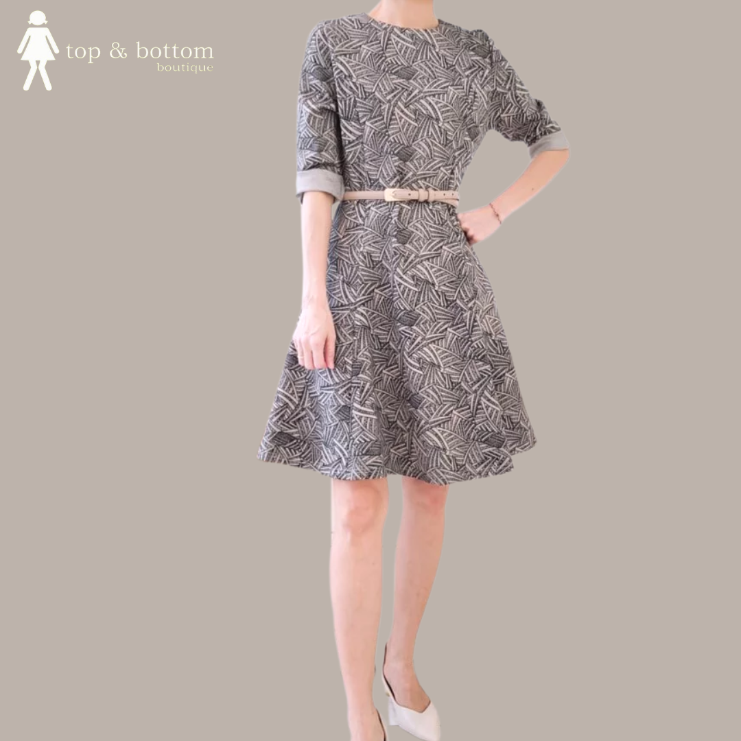 PRINTED SKATER DRESS (WITHOUT BELT)