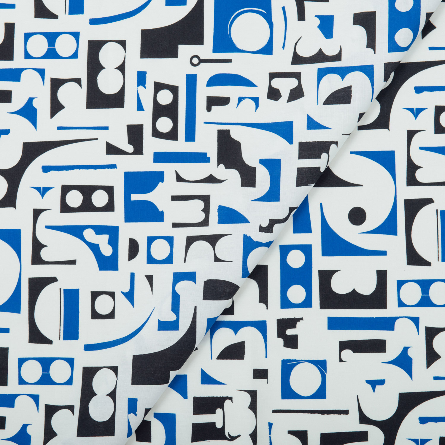 手印棉帆布(滿花)-250g/印花樂 x 陳姝里/黑藍/藝術家聯名