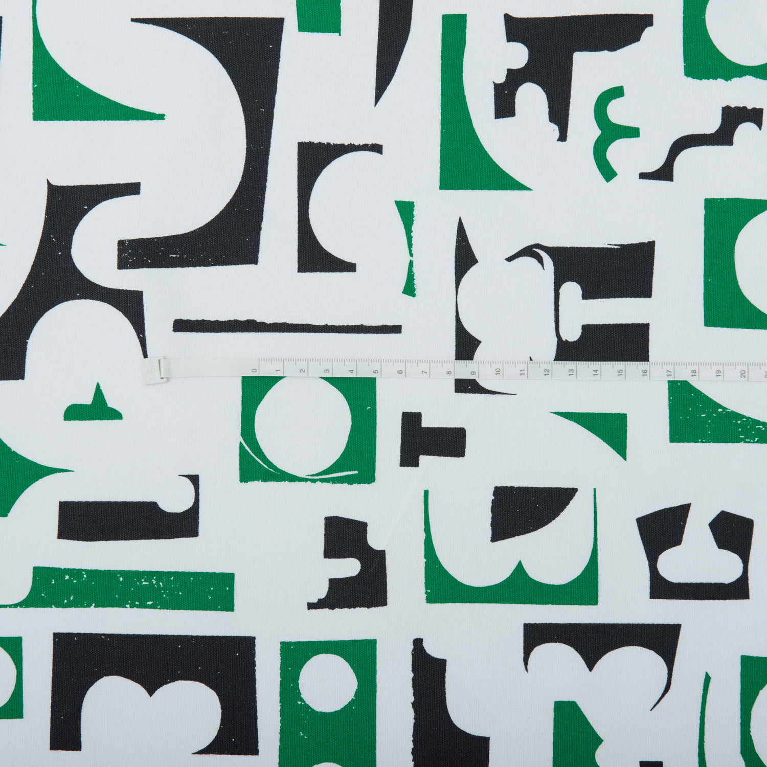 手印棉帆布(滿花)-250g/印花樂 x 陳姝里/黑綠/藝術家聯名