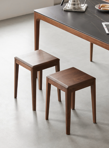 盧森堡胡桃木方凳A款 LSB-B5135