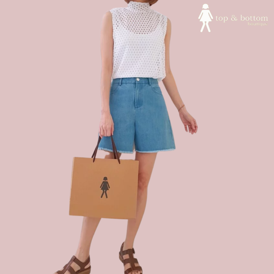HIGH WAIST DENIM SHORTS