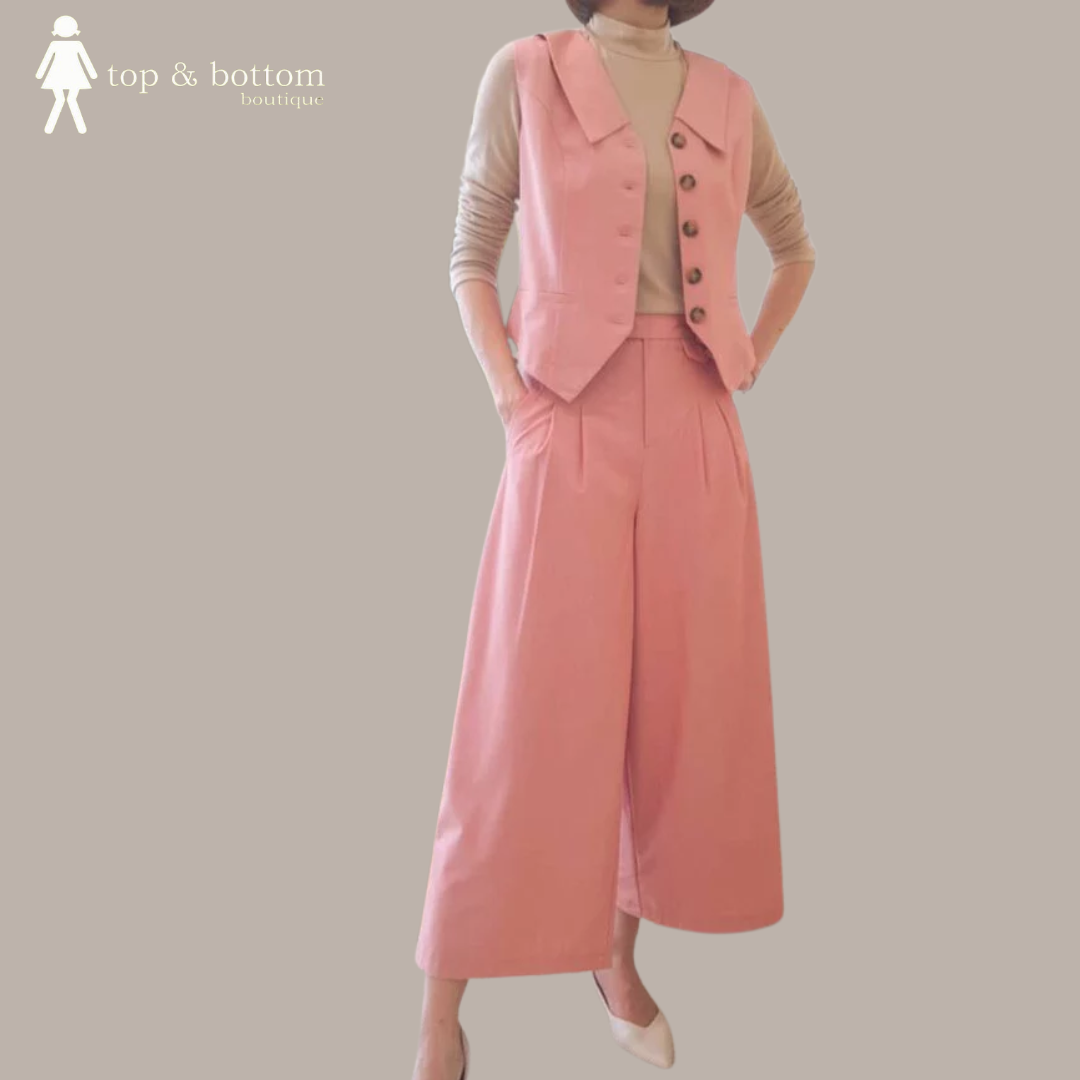 FRONT PLEATS WIDE LEG LONG CULOTTES