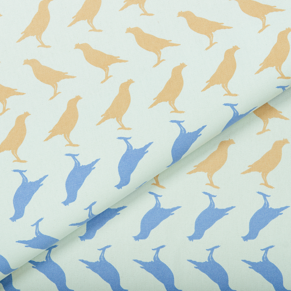 手印棉帆布(滿花)-400g/台灣八哥5號/輕盈藍色