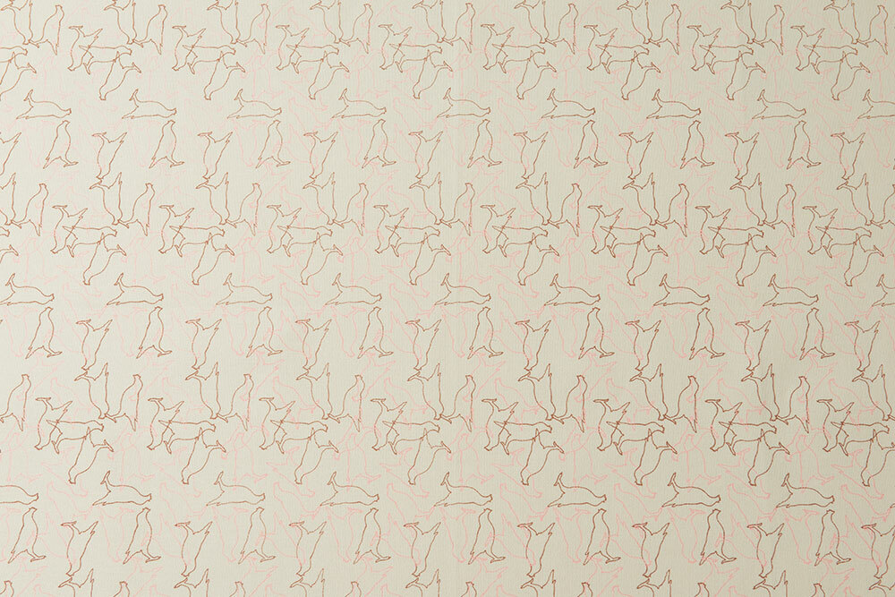 手印棉帆布(滿花)-400g/台灣八哥/褐米黃