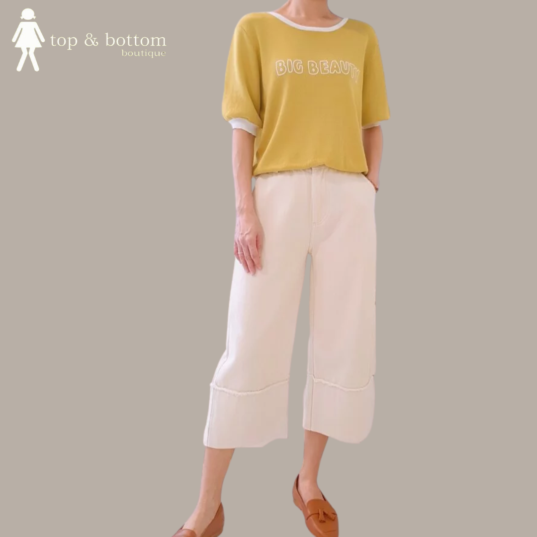 MID RISE DENIM CULOTTES