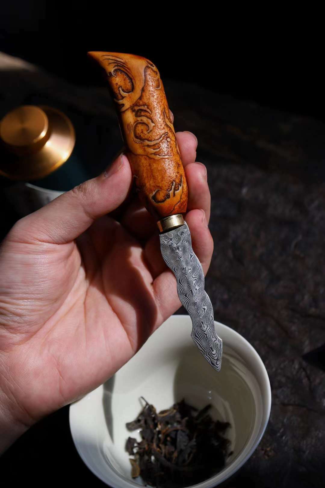 鹿⾓仿古 | 海浪茶⼑