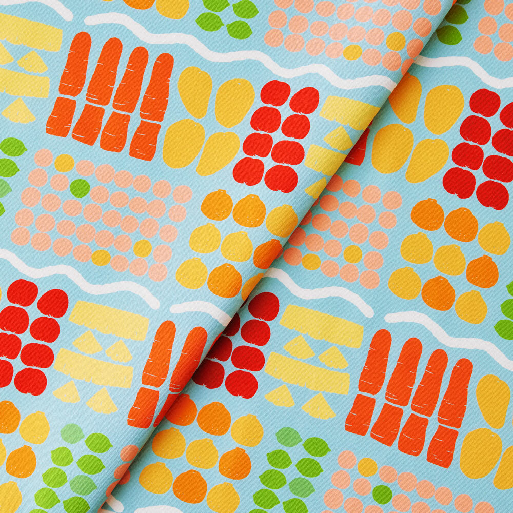 寬幅印花布8N/老派冰果室/冰藍色