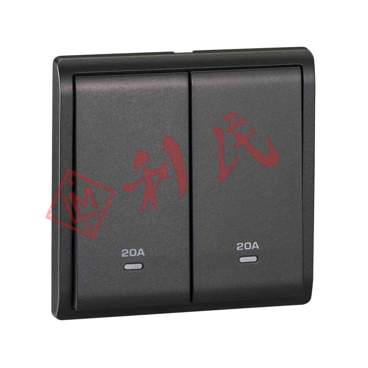 施耐德 PIENO豐尚 20A 兩位雙極開關(帶霓虹燈指示器) (白/薰衣草銀/沉醉金/寫意黑)