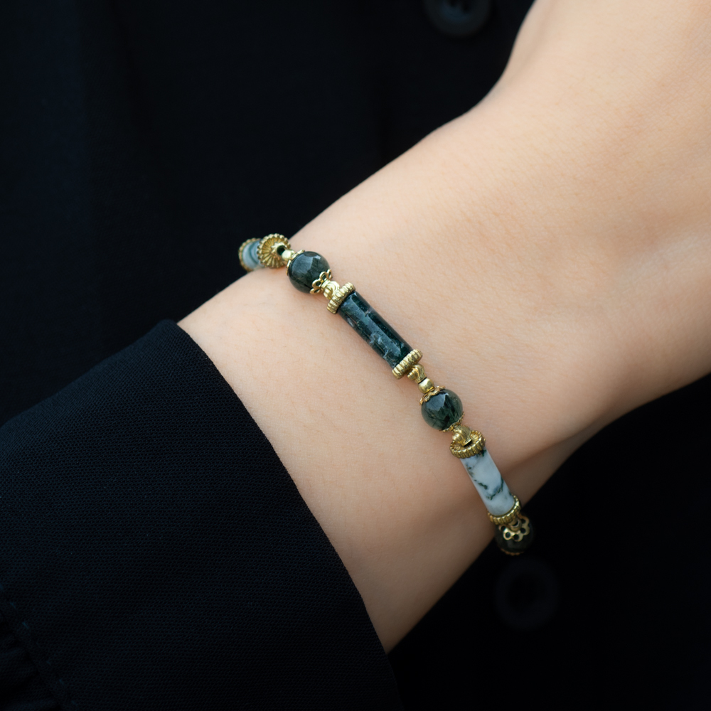 三月彌生｜C1482海藻玉綠髮晶手鍊