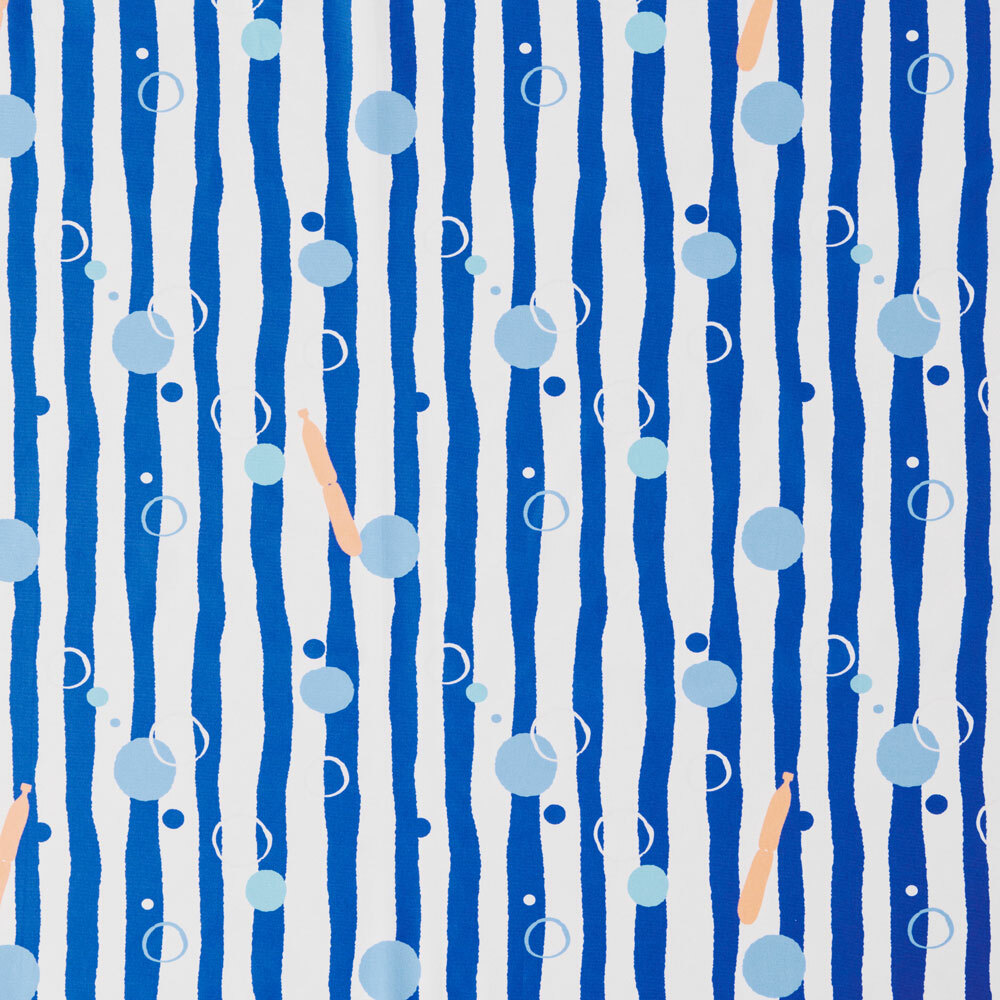 寬幅平織印花棉布(數位)/碎冰泡泡/清涼藍白