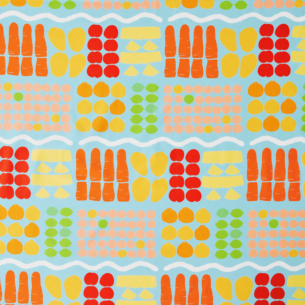 寬幅平織印花棉布(數位)/老派冰果室/冰藍色