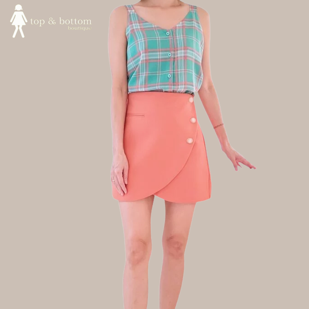 BUTTON SIDE MINI SKIRT