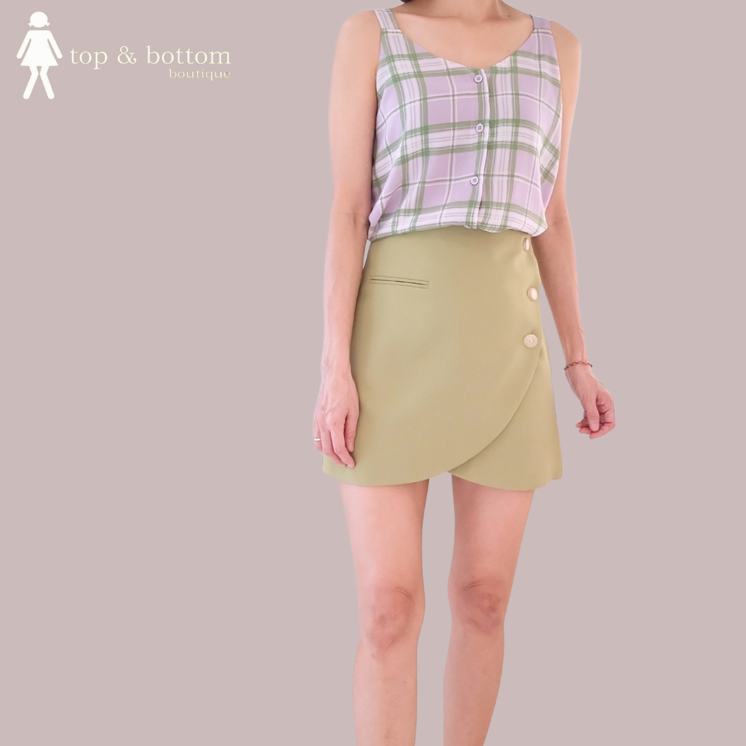 BUTTON SIDE MINI SKIRT