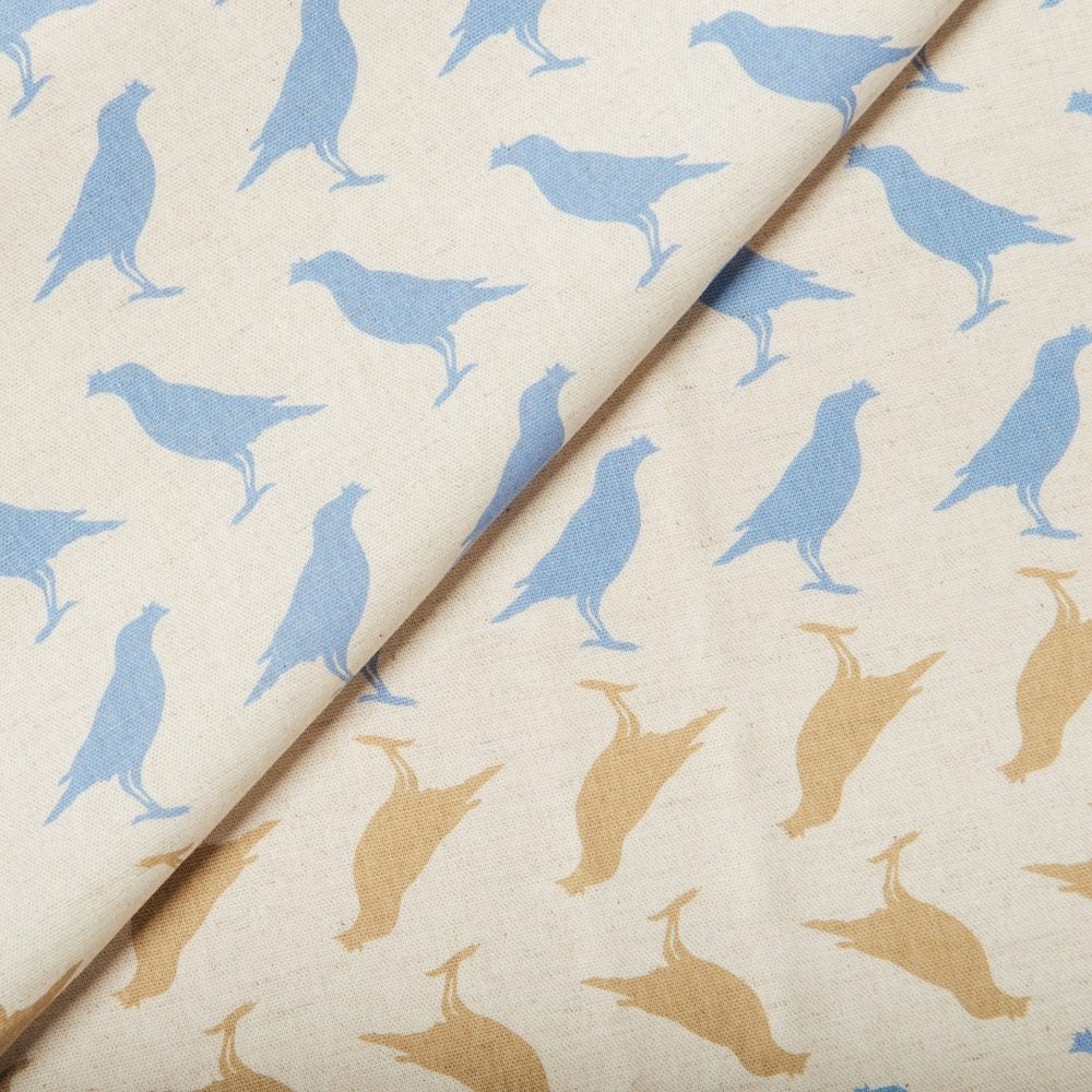 寬幅棉麻布/台灣八哥5號/藍紫灰褐