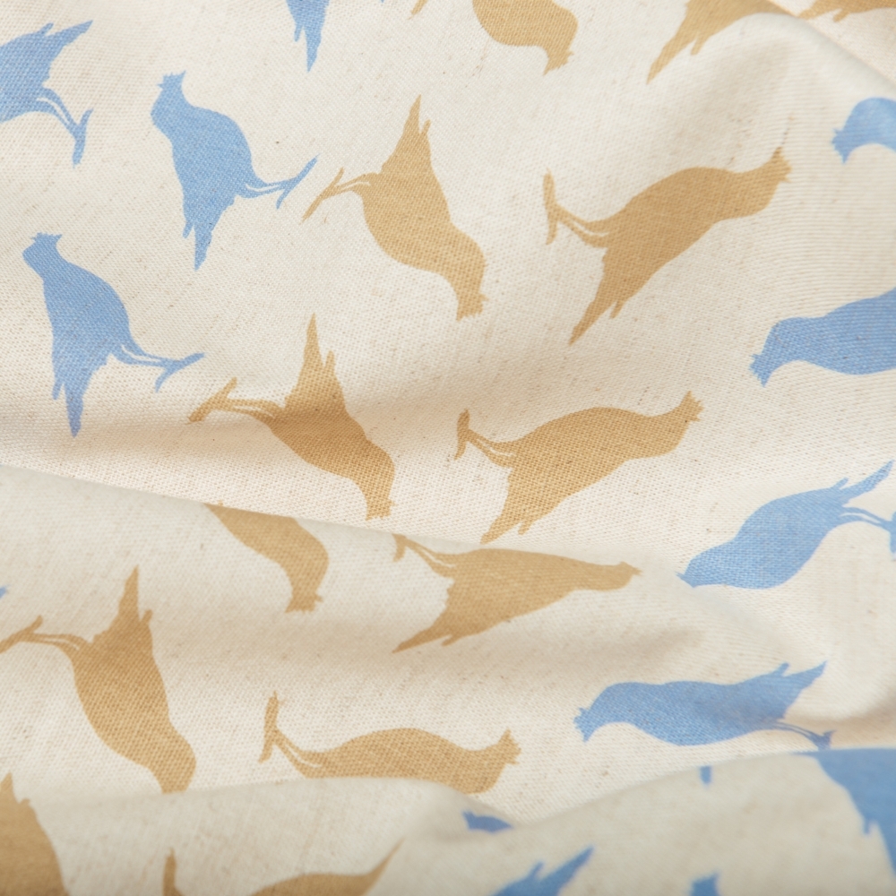 寬幅棉麻布/台灣八哥5號/藍紫灰褐