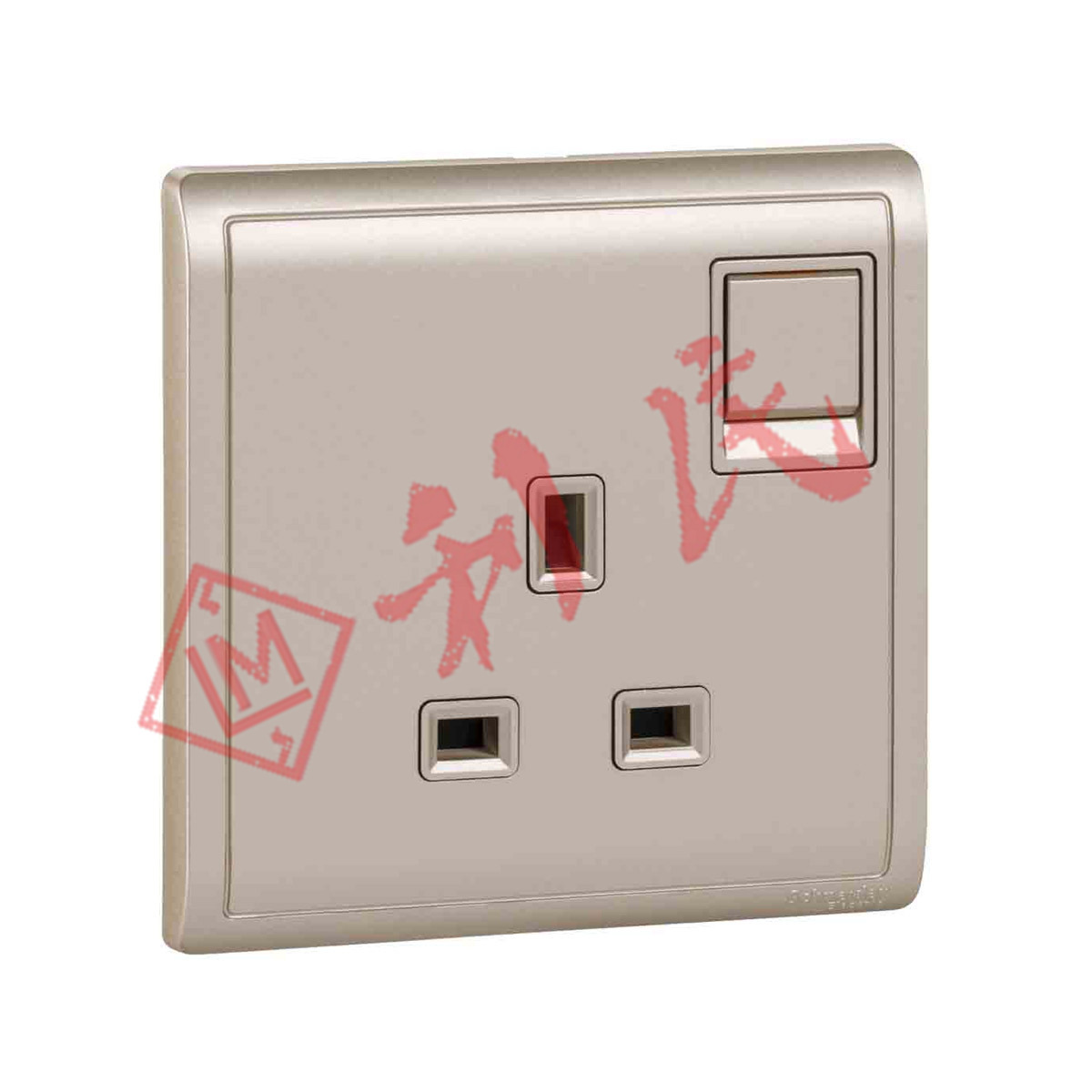 施耐德 PIENO豐尚 13A單位插座連開關掣 (白/薰衣草銀/沉醉金/寫意黑)