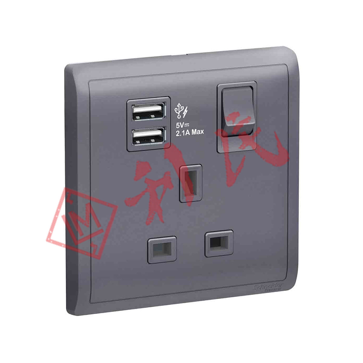 施耐德 PIENO豐尚 13A單蘇有開關連USB 2.1A  (白/薰衣草銀/沉醉金/寫意黑)