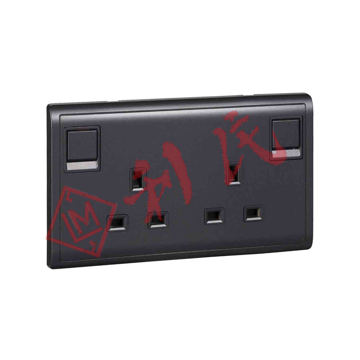 施耐德 PIENO豐尚 13A兩位插座連開關掣及指示燈 (白/薰衣草銀/沉醉金/寫意黑)