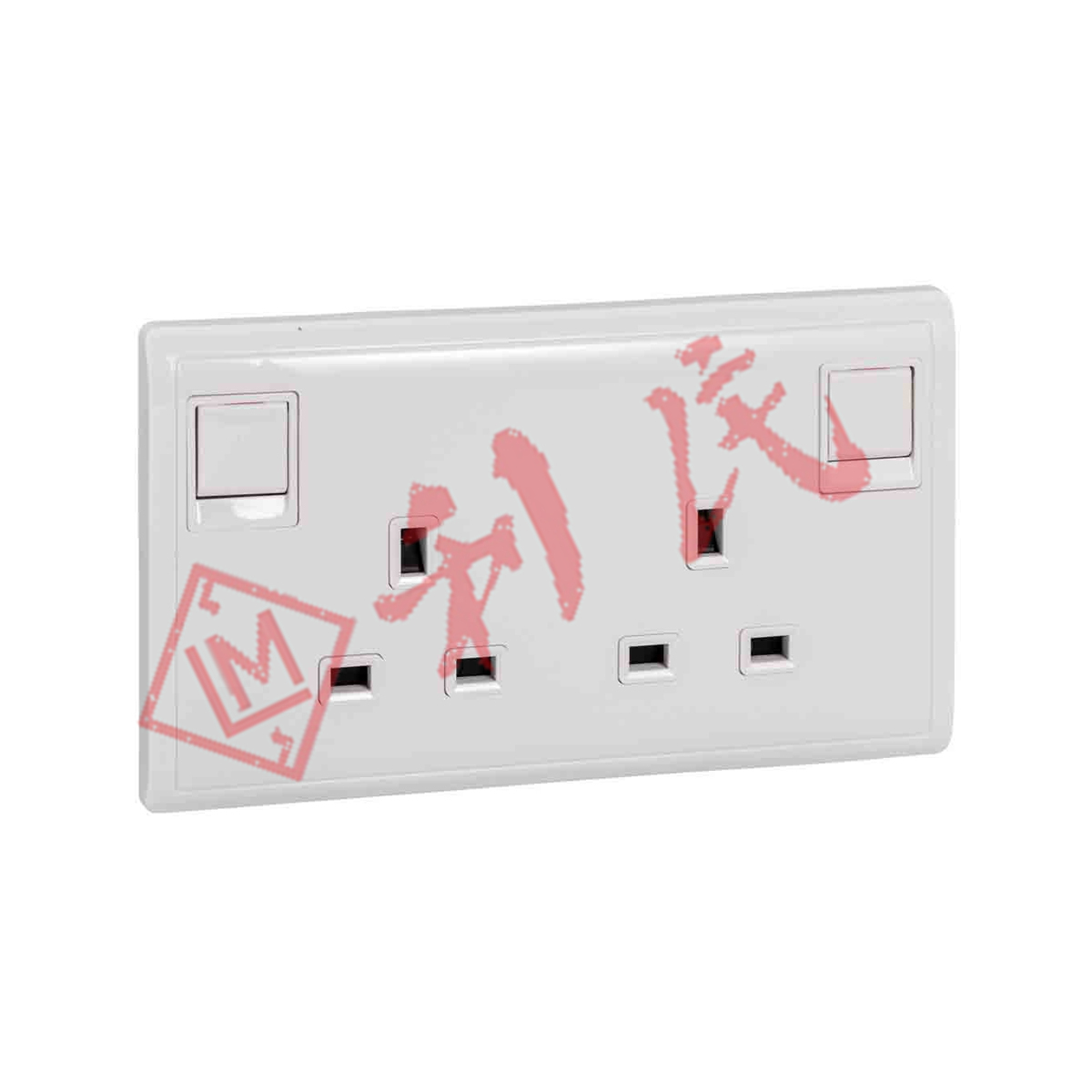 施耐德 PIENO豐尚 13A兩位插座連開關掣及指示燈 (白/薰衣草銀/沉醉金/寫意黑)