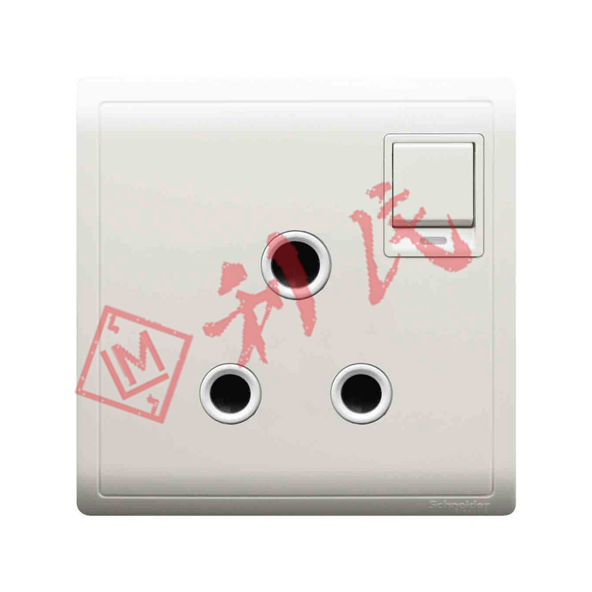 施耐德 PIENO豐尚 15A單位三腳圓頭有掣插座連指示燈 (白/沉醉金)