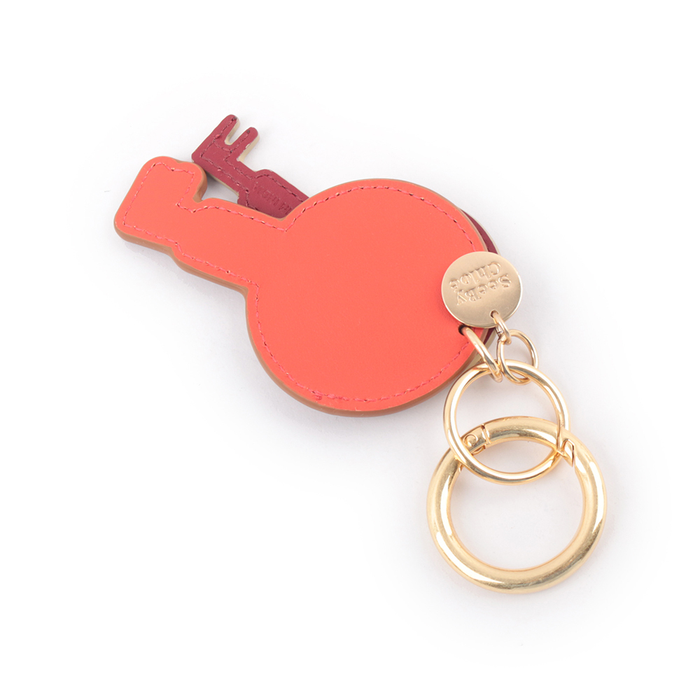 【SEE BY CHLOE】鑰匙造型牛皮吊飾/鑰匙圈(焦糖/白色)