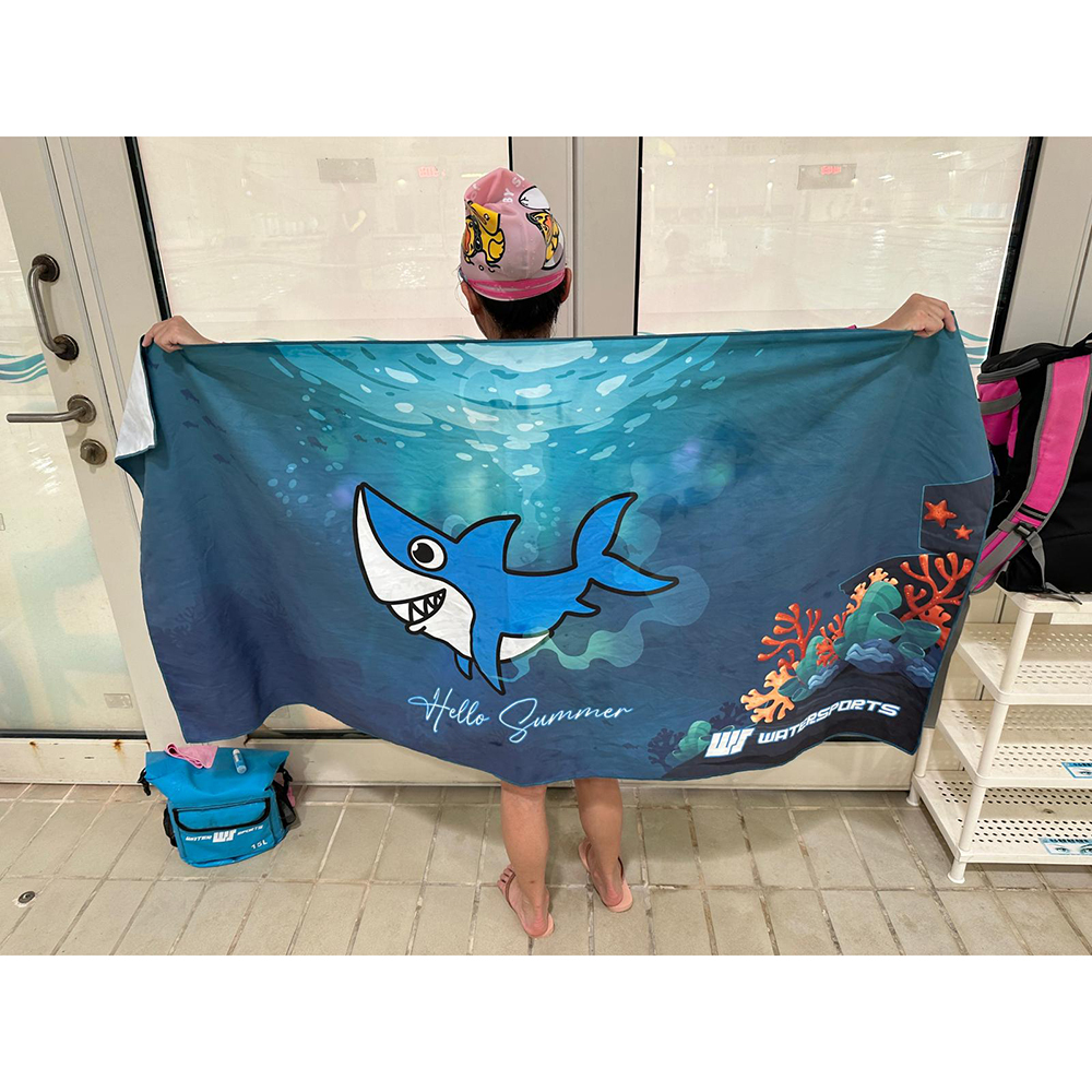 角色造型微纖維強力吸水毛巾 - 藍